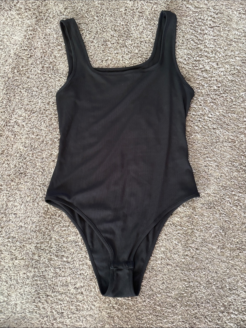 SHEIN Black Ribbed Body Suit
